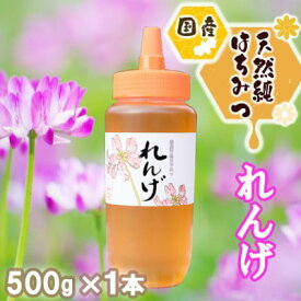 【ふるさと納税】はちみつ 国産 天然 純はちみつ れんげ 500g ハチミツ 蜂蜜 とんがり容器 　お届け：2026年5月より順次発送いたします。