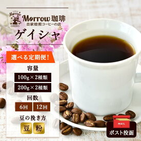 【ふるさと納税】定期便 世界最高峰 珈琲の一つ ゲイシャ ポスト投函 珈琲 コーヒー お楽しみ Morrow珈琲