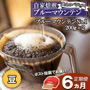 【ふるさと納税】【6ヵ月定期便】増量・ブルーマウンテン(ストレート・豆)【ポスト投函】レギュラーコーヒー 珈琲 コーヒー 珈琲粉 コーヒー豆 珈琲豆 ドリップコーヒー ドリップ 自家焙