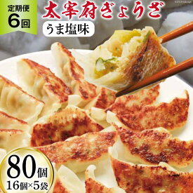 【ふるさと納税】【6回 定期便 】 太宰府ぎょうざ《うま塩味》80個(16個×5袋)×6回 総計480個 / 太宰府ぎょうざ六九 / 福岡県 筑紫野市 [21760489] 餃子 ぎょうざ ギョウザ 冷凍 国産にんにく 国産豚肉 惣菜 手軽