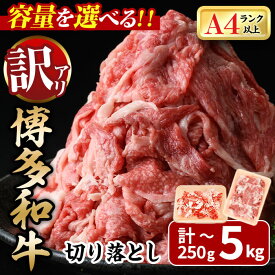 【ふるさと納税】＜容量を選べる！・訳あり＞博多和牛 切り落とし(計250g～5kg) 牛肉 黒毛和牛 国産 化粧箱 贈答 ギフト プレゼント 小分け ＜離島配送不可＞【ksg0290・ksg0520・ksg1924・ksg1925・ksg1926・ksg1927】【MEATPLUS】