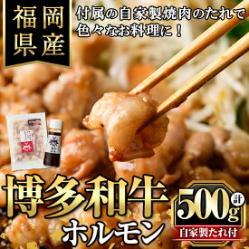 【ふるさと納税】博多和牛もつ鍋用ホルモン 自家製焼肉のたれ付(500g) 牛肉 和牛 博多和牛 国産 ホルモン もつ モツ もつ鍋＜離島配送不可＞【ksg1291】【くしだ企画】
