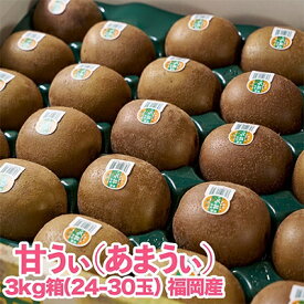 【ふるさと納税】【先行予約】福岡限定!ブランドキウイ「甘うぃ(あまうぃ)」約3kg箱(24-30玉)(大野城市)_ キウイ キウイフルーツ フルーツ 果物 くだもの ふるーつ 青果 国産 産地直送 ブランド 福岡 高糖度 送料無料 贈答 【配送不可地域：離島】【1125951】