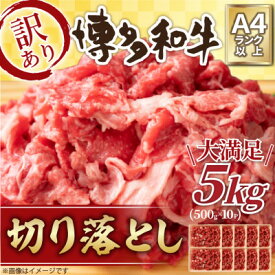 【ふるさと納税】訳アリ!【A4～A5】博多和牛切り落とし　5kg(500g×10パック)_ 訳あり ワケアリ わけあり 肉 牛肉 和牛 切り落し 切り落とし 黒毛和牛 博多和牛 小分け ブランド牛 国産牛 国産 不揃い 【配送不可地域：離島】【1370647】