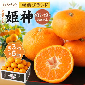 【ふるさと納税】＜選べる＞JAむなかたブランド「姫神」3kg or 5kg【2025年10月下旬～12月発送】【ほたるの里】 送料無料みかん 柑橘 果物 フルーツ ジューシー 果汁 ジュース 期間限定