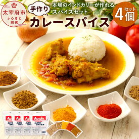 【ふるさと納税】手作り カレー スパイス 4個入り 合計40皿分 アショカ 52g（10皿分）×4個 本格 カレー粉 カレーパウダー コリアンダー クミン ガラムマサラ ターメリック カエンペッパー レシピ付き インドカレー おうちカレー 送料無料