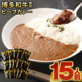 【ふるさと納税】【福岡県産 博多和牛使用】博多和牛じっくり煮込んだ ビーフカレー レトルト 15人前 160g×15袋 合計2400g 2.4kg カレー レトルトカレー レトルト食品 備蓄 常備食 保存食 お取り寄せ 常温保存 送料無料