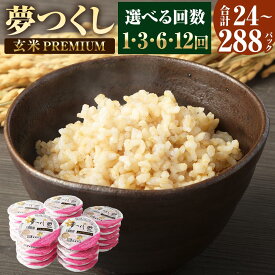 【ふるさと納税】夢つくし 玄米 PREMIUMパック 160g×24パック ＜選べる 回数＞ 定期便 3ヶ月 6ヶ月 12ヶ月 パックご飯 玄米パック ブランド米 パックライス 非常食 保存食 インスタント 福岡県産 レンジ 常温 福岡県産米 福岡県 太宰府市 送料無料