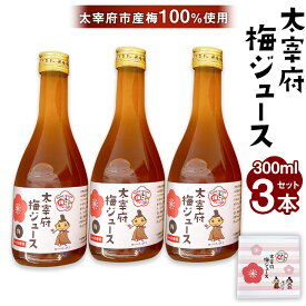 【ふるさと納税】太宰府市産梅ジュース（スタンダード）300ml×3本 セット 箱入り 太宰府市産梅100%使用 手作り ジュース 梅プロジェクト 梅ドリンク うめ ドリンク 飲み物 福岡県産 国産 福岡県 太宰府市 送料無料