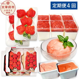【ふるさと納税】予約！【4回定期便】あまおう大好き定期便 【2月・3月・5月・7月発送】【2026年2月上旬～7月下旬発送予定】あまおう 大粒 DX 約250～270g×各4 合計約1120g あまおうジェラート2種 あまおうレアチーズケーキ 6カップ 送料無料