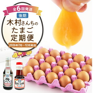 【ふるさと納税】木村さんちのたまご後期定期便 6回発送(初回のみ醤油付き・たまご20個 M〜L)20個×6回 合計120個 定期便 6ヶ月 卵 赤玉 送料無料 【2026年7月〜12月の計6回お届け】