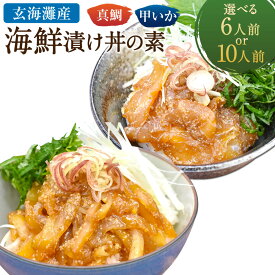 【ふるさと納税】＜選べる内容量＞玄界灘産 海鮮 漬け丼 の素セット 天然真鯛 甲いか 6人前（各3人前）・10人前（各5人前） ★1人前ずつ個包装 真鯛 鯛 イカ いか 切身 マダイ タイ 魚 さかな 魚介類 冷凍 国産 福岡県 福津市 送料無料 [G0167r] [G0168r]