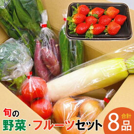 【ふるさと納税】JAむなかた農産物直売所よりお届け！ 福津・むなかた 旬の野菜と果物 計8品 野菜 やさい ヤサイ 果物 くだもの フルーツ 野菜と果物 野菜とフルーツ セット 詰合せ 詰め合わせ 生鮮 冷蔵 福岡県産 送料無料 [G2275]