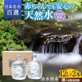 【ふるさと納税】 ＜選べる回数＞ 赤ちゃんも安心して飲める 清水湧水 軟水 ウォーターサーバー用ボトル 12L 2本セット 非加熱殺菌 ミネラルウォーター【株式会社清水】天然水の風味を損なわない 非加熱殺菌 天然水 水 ウォーターサーバー うきは市