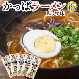 【ふるさと納税】 熊谷商店 かっぱラーメン2食入 (しょうゆ味) 11袋