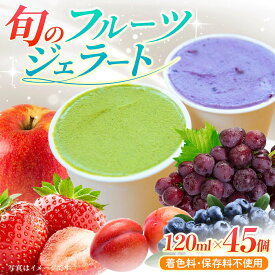 【ふるさと納税】【果樹園が作る】 素材本来の味 旬のジェラート 120ml×45個セット【ソルベッチdoうきは】着色料不使用 ノンホモ牛乳使用 ジェラート アイス 旬 フルーツ ミルク スイーツ デザート 送料無料 福岡県 うきは市