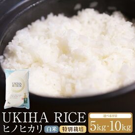 【ふるさと納税】＜選べる内容量＞UKIHA RICE 白米（特別栽培米） ヒノヒカリ 5kg / 計10kg（5kg×2袋） 令和7年産 お米 こめ 精米 単一原料米 ごはん ご飯 福岡県産 国産 福岡県 うきは市 送料無料 【2025年11月上旬から2026年3月下旬発送予定】