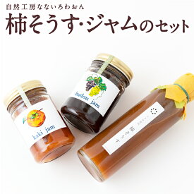 【ふるさと納税】自然工房なないろわおん 柿そうす・ジャムのセット 柿 ジャム 柿そうす 柿ジャム ぶどうジャム セット 富有柿 保存料無添加 ドレッシング ソース 巨峰 送料無料 福岡県 うきは市