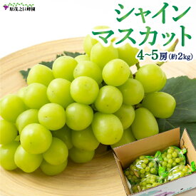 【ふるさと納税】【先行予約】原茂之巨峰園 シャインマスカット 4房から5房 （約2kg） 【2026年8月下旬～9月下旬より順次発送予定】 ぶどう 葡萄 マスカット フルーツ 果実 果物 冷蔵 送料無料 福岡県 うきは市