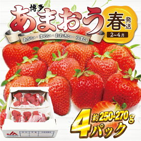 【ふるさと納税】【先行予約】【2027年3月上旬より順次発送】博多あまおう4パック（春）[M759-5]
