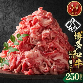 【ふるさと納税】【訳あり】博多和牛A4ランク以上 切り落とし 約250g 博多和牛 和牛 牛肉 お肉 牛肩 バラ 赤身 冷凍 福岡県産 国産 福岡県 嘉麻市 送料無料