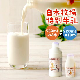 【ふるさと納税】数量限定 白木牧場 特別牛乳 200ml×10本/750ml×3本 選べる内容量 無殺菌 低温殺菌牛乳 ジャージー牛乳 牛乳 ミルク 福岡県産 九州産 冷蔵 送料無料