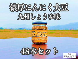 【ふるさと納税】濃厚にんにく大豆_九州しょうゆ味_48本セット　【加工食品・大豆・豆類・大豆ミート・独自製法・高たんぱく・食物繊維・ミネラル・ビタミン・オリジナルの味付け・プレーン】