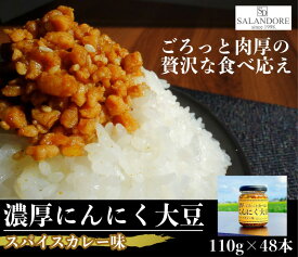 【ふるさと納税】濃厚にんにく大豆_スパイスカレー味_48本セット　【加工食品・大豆・豆類・大豆ミート・独自製法・高たんぱく・食物繊維・ミネラル・ビタミン・オリジナルの味付け・カレー】