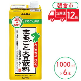 【ふるさと納税】定期便 12回 豆乳 まるごと大豆飲料 1000ml×6本入り 大豆 ふくれん※配送不可：北海道・沖縄・離島 豆類 ドリンク 加工食品 ブレンド 健康 パック 美容 風味