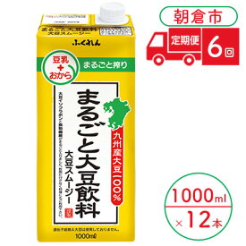 【ふるさと納税】定期便 6回 豆乳 まるごと大豆飲料 1000ml×6本入り 2ケース 大豆 ふくれん※配送不可：北海道・沖縄・離島 豆類 ドリンク ブレンド 健康 風味 イソフラボン 食物繊維