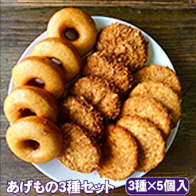 【ふるさと納税】朝倉のとうふ屋 あげもの セット 3種15個 配送不可 離島 加工食品 スイーツ おやつ おかず 豆乳ドーナツ 豆腐ハンバーグ おからコロッケ 洋食 夕飯 晩御飯 お弁当のおかず