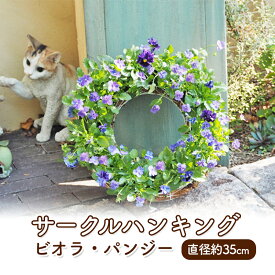 【ふるさと納税】花 サークルハンキング ビオラ パンジー 直径35cm 植物 インテリア ガーデン　【朝倉市】　お届け：2024年11月20日～2025年3月25日