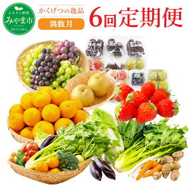 【ふるさと納税】D2 【偶数月6回定期便】かくげつの逸品 計6回 フルーツ 野菜 ナス みかん セロリ 梨 旬 セット 詰め合わせ 定期発送 定期便 送料無料