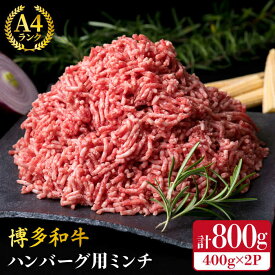 【ふるさと納税】A4ランク 博多和牛 ハンバーグ用 ミンチ 800g（400g×2）《糸島》【糸島ミートデリ工房】 [ACA224] 牛肉 ひき肉 12000円 1万2千円