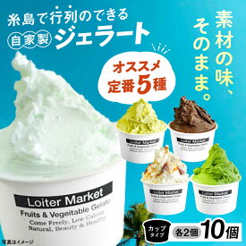 【ふるさと納税】【アイス10個セット】おすすめ5種類×各2個（ピスタチオ/塩/抹茶/ビターチョコ/キャラメル) ▼ アイス アイスクリーム ジェラート セット ピスタチオ 塩 抹茶 チョコ キャラメル 糸島市 / LoiterMarket ロイターマーケット [AGD001]