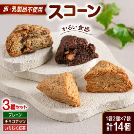 【ふるさと納税】【卵・乳製品不使用】 スコーン 3種セット(プレーン/チョコナッツ/いちじく紅茶) 糸島市 / イトオカシ。[AHP005] 13000円 1万3千円