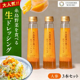 【ふるさと納税】【ご家庭用】糸島野菜を食べる生ドレッシング (人参) 3本セット【糸島正キ】 [AQA011] 10000円 1万円 常温