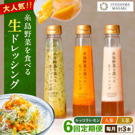 【ふるさと納税】【全6回定期便】糸島野菜を食べる生ドレッシング 3種セット (人参 ルッコラレモン 玉ねぎ)【糸島正キ】 [AQA021] 69000円 6万9千円 常温