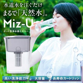 【ふるさと納税】Miz-U / ミズユー 浄水器 ポット型 本体（活性炭カートリッジ 1本付属）ろ過水 容量:1.2L（全容量:2L） 【メーカー正規品】 ブラック 糸島市 / ワールドクラス合同会社 日本製 残留塩素97.5％除去 水[AUQ001] 浄水ポット 活性炭 29000円 2万9千円