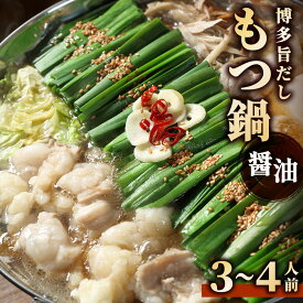 【ふるさと納税】博多旨だしもつ鍋（醤油味）3～4人前
