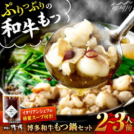 【ふるさと納税】那珂川清滝名物 博多和牛もつ鍋 醤油味 2〜3人前＜源泉野天風呂 那珂川清滝＞那珂川市 |[GAS005]10000 10000円 1万円 以上