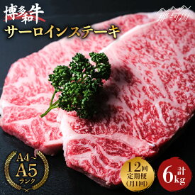 【ふるさと納税】【全12回定期便】大満足！ 博多和牛 牛肉 サーロイン ステーキ 500g（250g×2）＜肉のくまもと屋＞那珂川市 | 定期便 牛肉 肉 黒毛和牛 ブランド牛 国産 BBQ バーベキュー [GBI035] 320000 32万円 以下