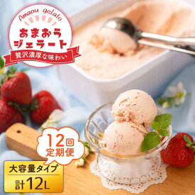 【ふるさと納税】【全12回定期便】【2026年4月以降発送】先行予約！福岡産 あまおう ジェラート 1000ml＜南国フルーツ株式会社＞那珂川市 | [GCD051] 150000 15万円