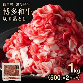 【ふるさと納税】博多和牛切り落とし1kg（500g×2パック）PE013 | 牛肉 牛 肉 国産 九州産 博多和牛 切り落とし 肉 1kg 黒毛和牛 霜降り 和牛 冷凍 すき焼き 牛丼 肉じゃが 焼肉 しゃぶしゃぶ
