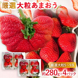 【ふるさと納税】【2026年発送先行予約】厳選大粒あまおう(約280g x 4パック) お取り寄せグルメ お取り寄せ 福岡 お土産 九州 福岡土産 取り寄せ グルメ 福岡県