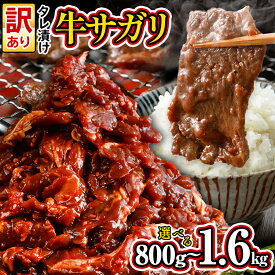 【ふるさと納税】訳あり牛肉 牛サガリ 選べる 小分け 切り落とし 焼肉 800g 1.6kg 希少部位 旨だれ お試し 味付け さがり 大容量 真空パック 本場のタレ ハラミ BBQ キャンプ 牛ハラミ 焼くだけ 焼肉 ご飯がすすむ 晩御飯 甘口 丼 焼き肉 不揃い