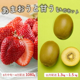 【ふるさと納税】あまおう約1,080gと甘うぃ約1.3kg〜1.5kgのセット【あまおう】【甘うぃ】.BA017