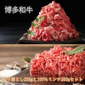【ふるさと納税】訳あり！博多和牛切り落とし250gと100％ミンチ（挽肉）300gセット【博多和牛】.A1671
