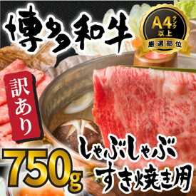 【ふるさと納税】訳あり！【A4〜A5】博多和牛しゃぶすき焼き（スライス・切り落とし）約750gセット【博多和牛】.AB469