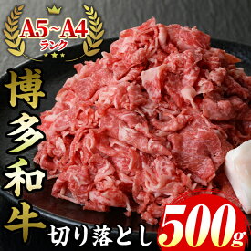 【ふるさと納税】≪化粧箱入≫博多和牛A5〜A4 切り落とし(計500g) 九州産 福岡県産 和牛 牛肉 ブランド 切落し 切り落し 惣菜 肉じゃが すき焼き しゃぶしゃぶ 炒め物 牛丼 カレー ハヤシライス 鍋 高級 お祝い 記念日 贈り物 贈物 贈答 贈答用 冷凍【マル五】